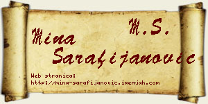 Mina Sarafijanović vizit kartica